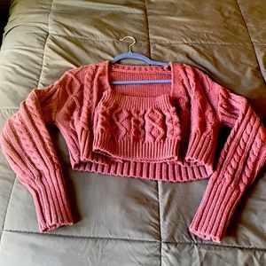 Shein Cropped Cardigan Set